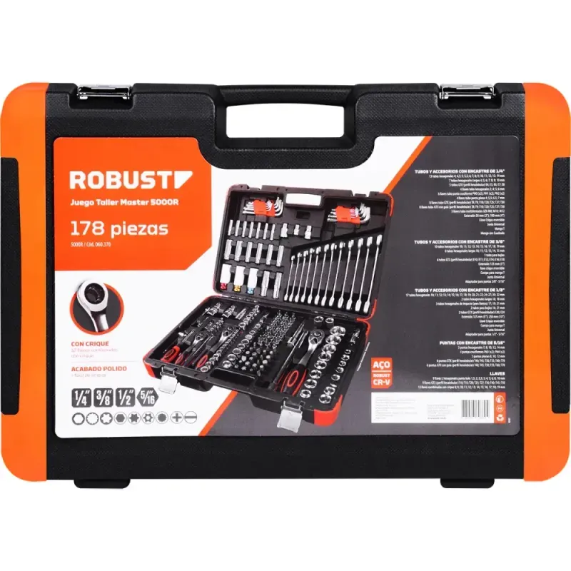 Jogo de Soquetes e Bits Master 178 Peças Robust
