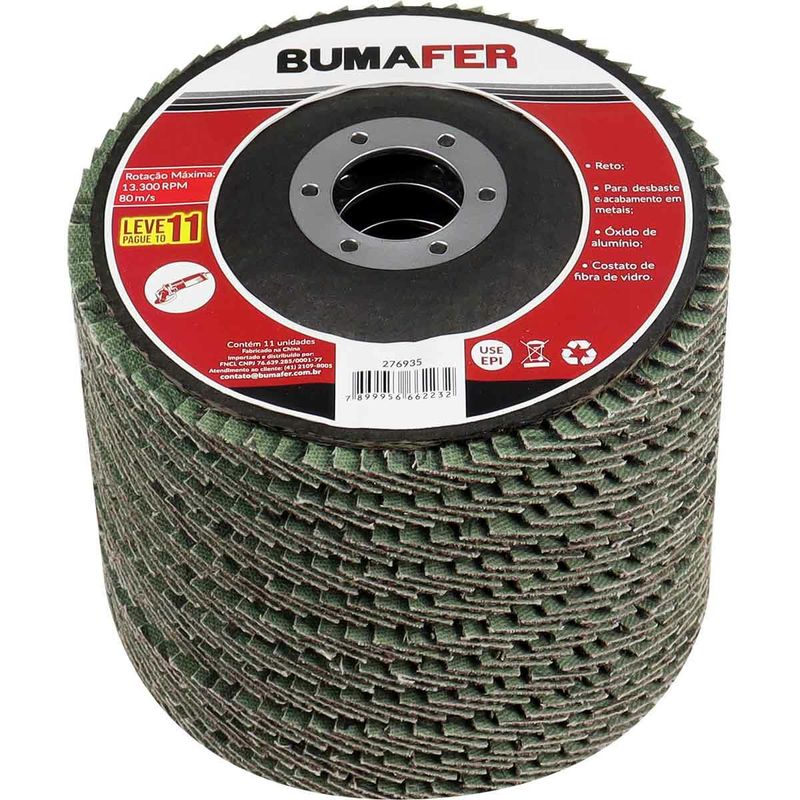 Disco Flap Reto G40 11 Peças Bumafer
