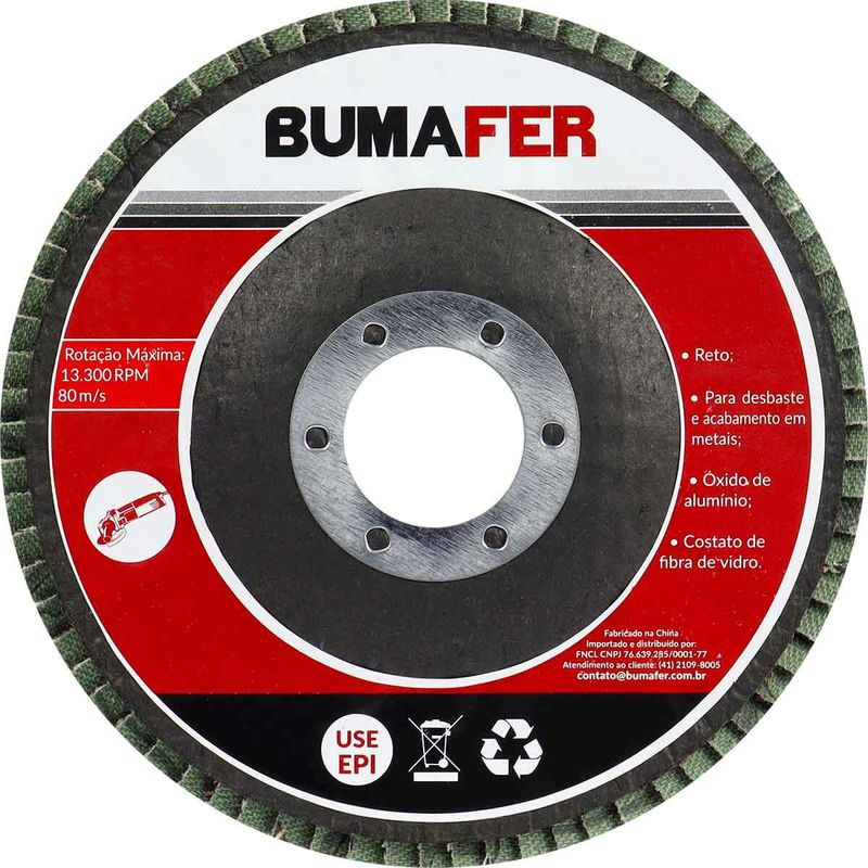 Disco Flap Reto G40 11 Peças Bumafer