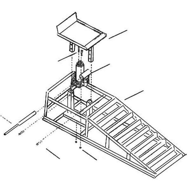 Rampa Automotiva 380mm com Macaco Garrafa 2 Toneladas Bumafer