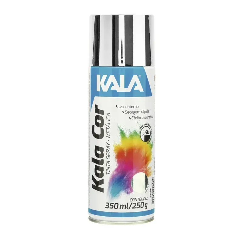 Tinta Spray Metálico 350ML Cromado Kala