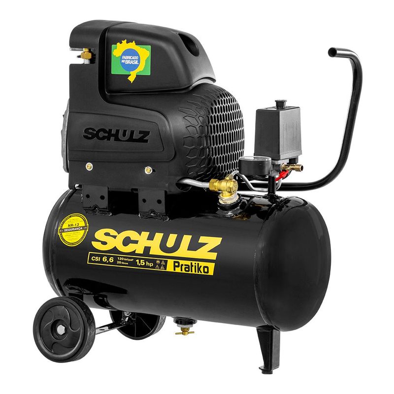 Compressor de Ar Pratiko CSI 6,6 pcm 20 litros 1,5 hp Schulz