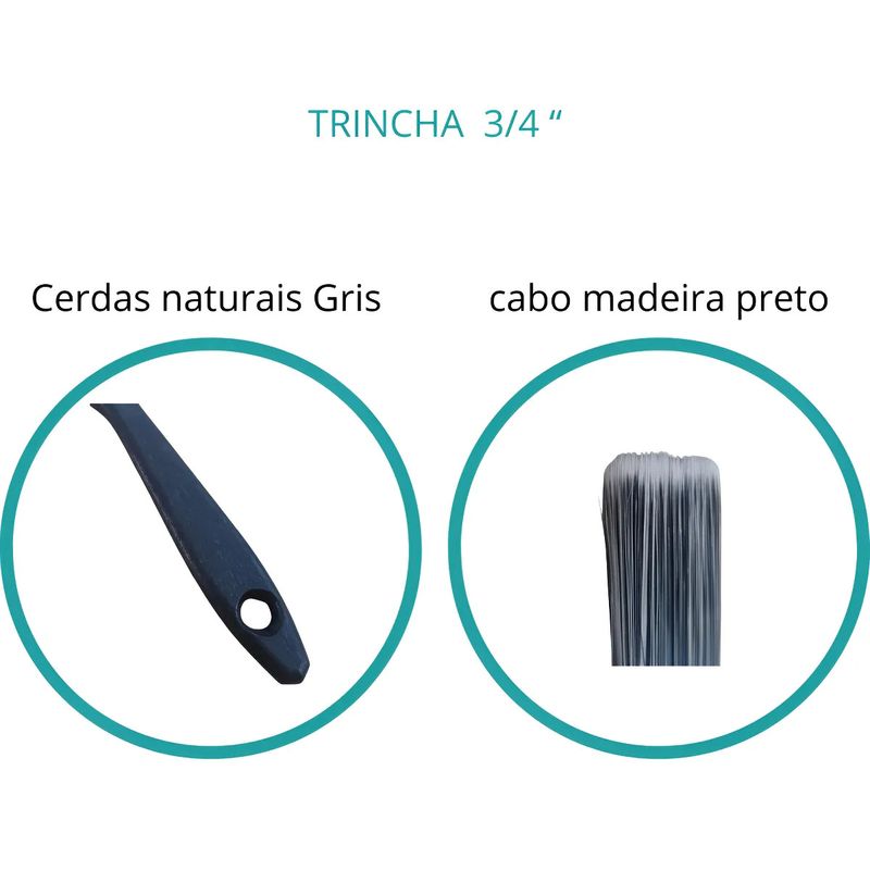 Trincha 301 1/2" Grisalha Pincéis Roma