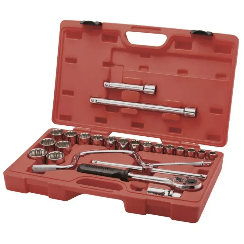 Jogo de Soquete Estriado 1/2" com 24 Peças Worker