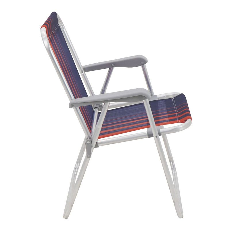 Cadeira de Praia Samoa Alta Azul Escuro com Laranja Tramontina