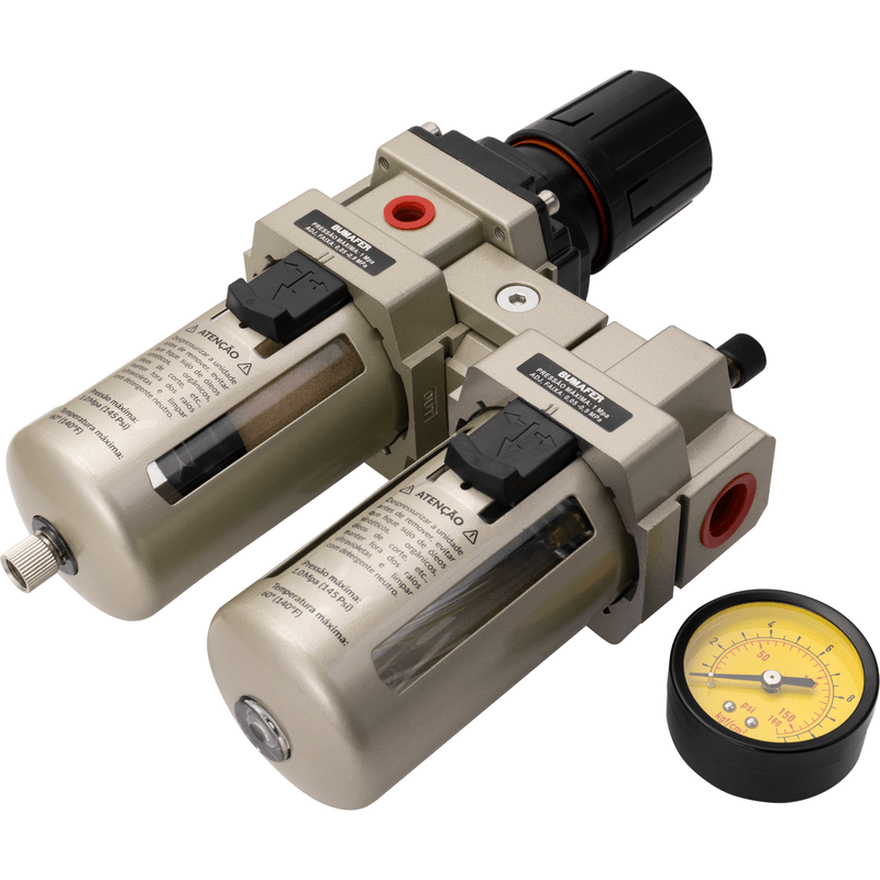 Regulador e Lubrificador de Ar 145 LBF/POL 1/2 Bumafer