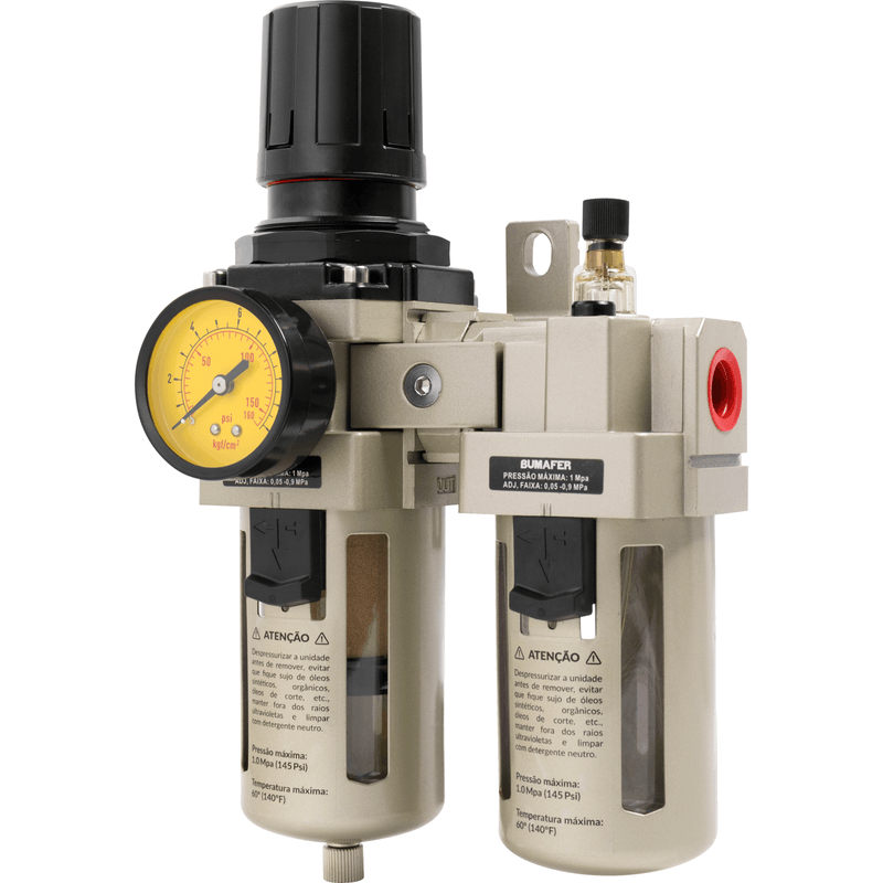 Regulador e Lubrificador de Ar 145 LBF/POL 1/2 Bumafer