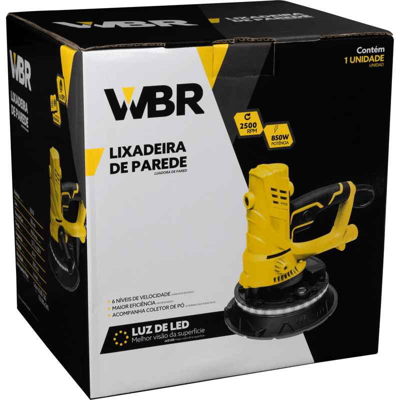 Lixadeira de Parede com Foco LED 850W 2500rpm WBR