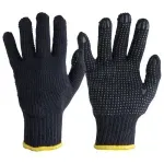 Luva Tricotada Poliéster 3 Fios Pigmentada Preta G Worker
