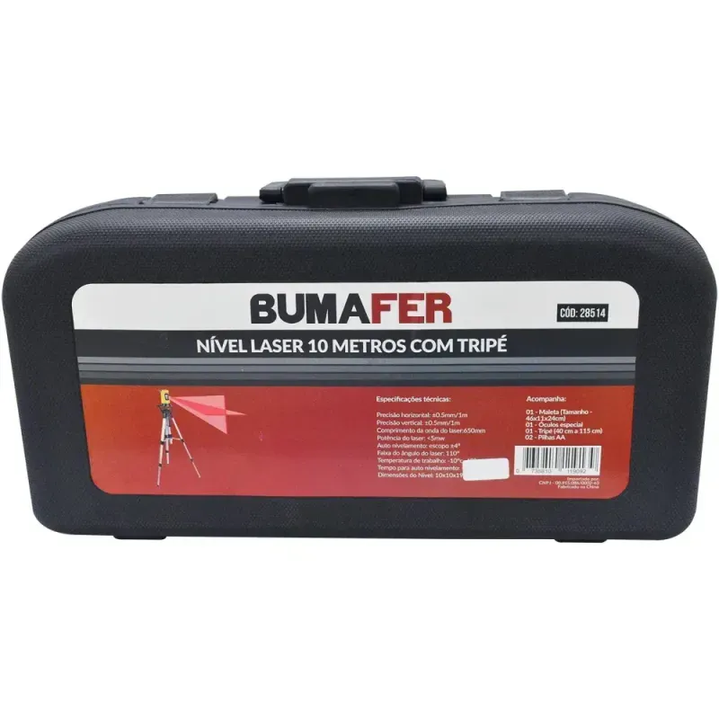Nível a Laser Giratório 0,5mm 10m 5mW Bumafer