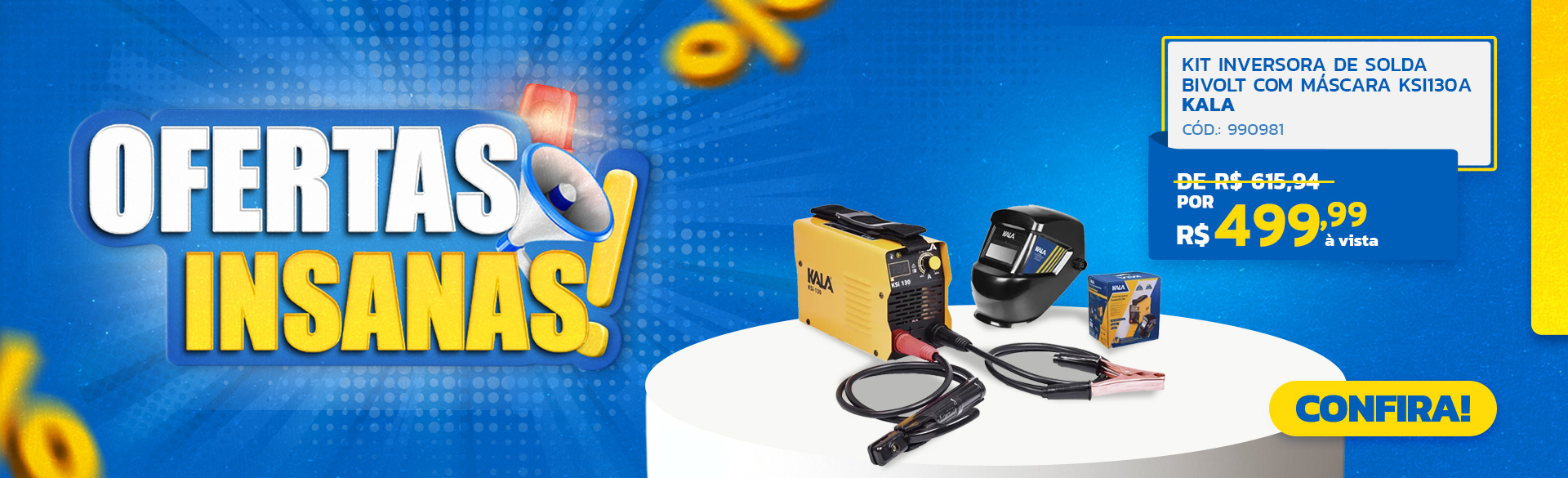 Kit Inversora de Solda com Máscara Kala