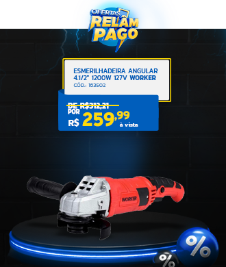 Esmerilhadeira Angular 4.1/2" 1200W 127V Worker